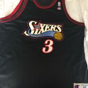 Allen Iverson Black Retro Champion Jersey size 48